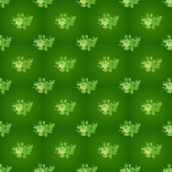 Nahtloses Muster Grußkarte Mit Grünen Und Gelben Rosen Aquarell Kann — Stockvektor
