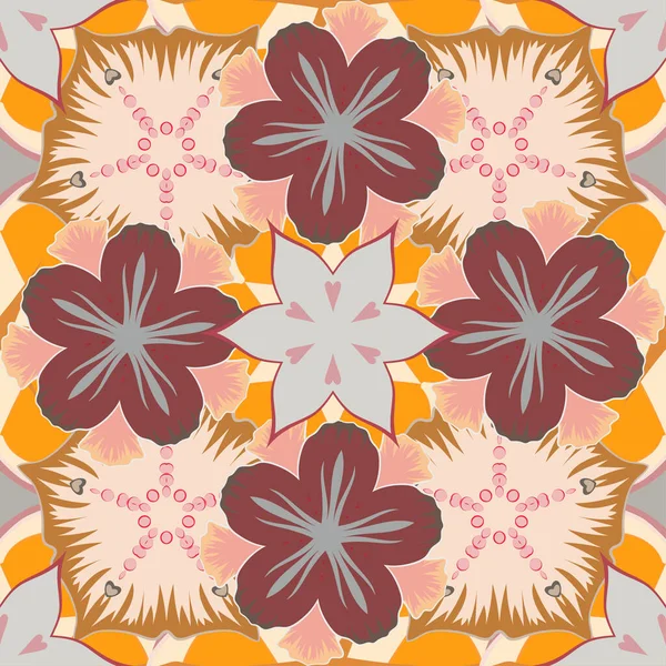 Vintage Bloemsieraad Abstract Klassiek Naadloos Patroon — Stockvector