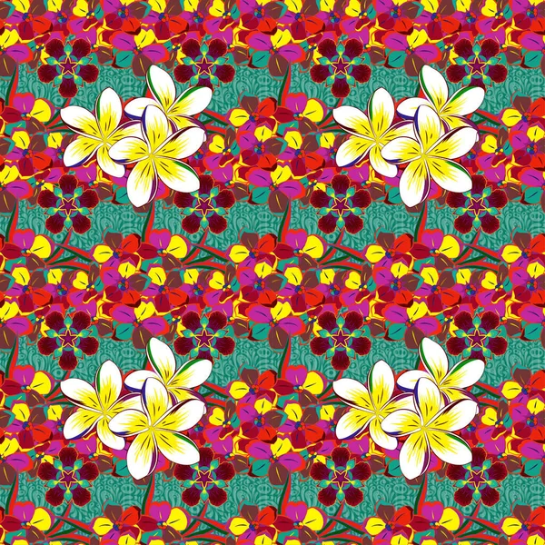 Couleur Motif Vecteur Floral Sans Couture — Image vectorielle