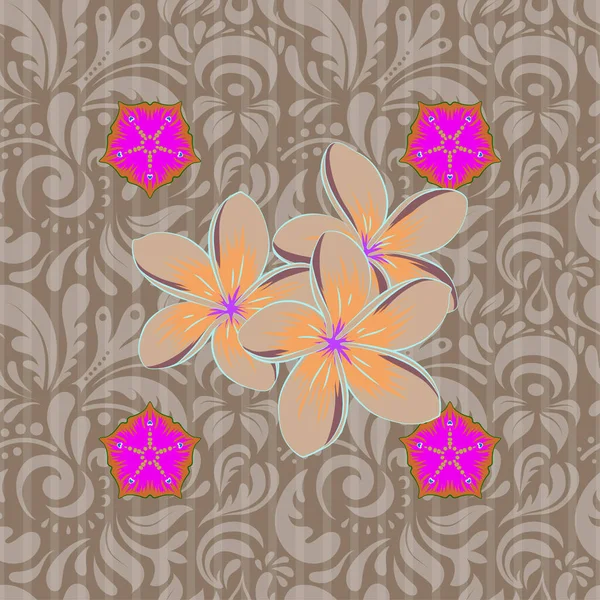 Hermoso Fondo Sin Costuras Floral Ditsy Muchas Flores Trama Colores — Vector de stock