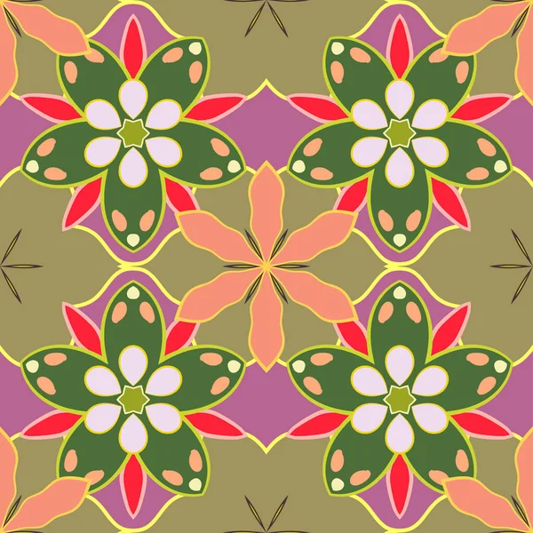 Couleur Motif Vecteur Floral Sans Couture — Image vectorielle