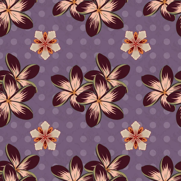 Illustration Vectorielle Motif Sans Couture Avec Jolies Fleurs Plumeria Aux — Image vectorielle