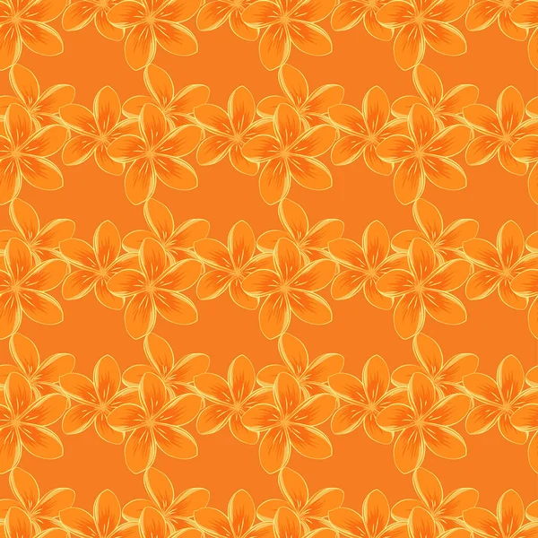 Floral Background Seamless Vector Pattern Black Yellow Orange Colors Cute — Stock Vector