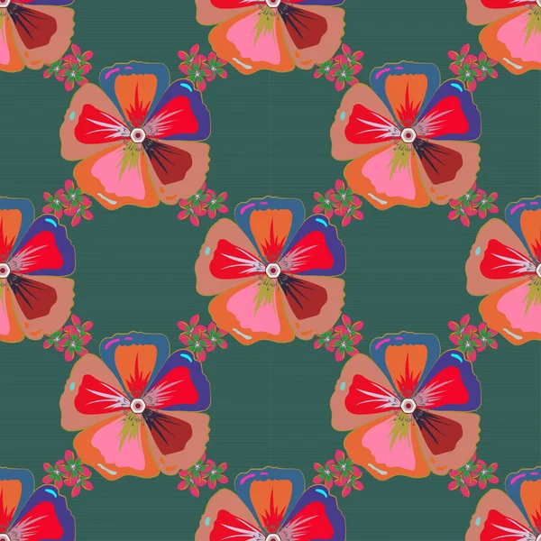 Illustration Vectorielle Motif Floral Sans Couture Avec Des Fleurs Stylisées — Image vectorielle