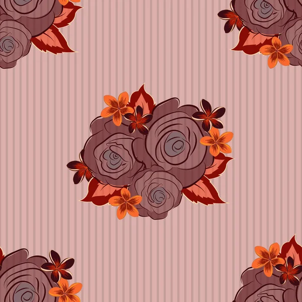 Kleur Naadloze Bloemen Vector Patroon — Stockvector