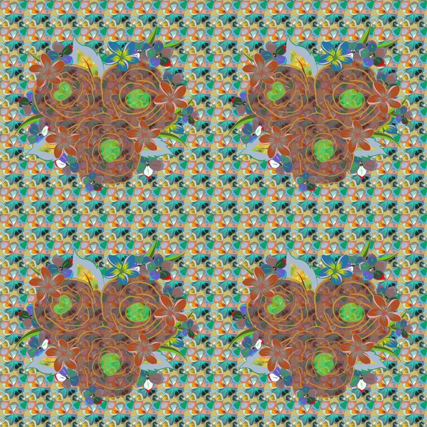 Couleur Motif Vecteur Floral Sans Couture — Image vectorielle