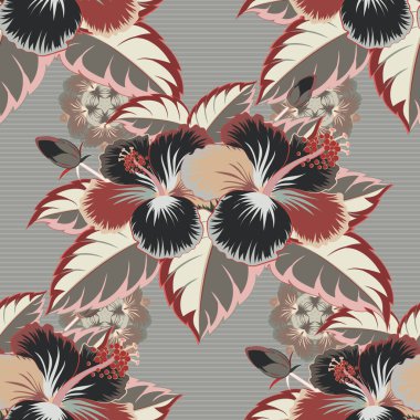 Renksiz çiçek vektör deseni 