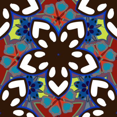 Retro pürüzsüz desen. Viktorya tarzı dekorasyon için klasik parşömenler. Tebrik Kartları, Davetiyeler ve İş Kartları İçin Mavi, Gri ve Kahverengi Elementlere sahip Vektör Tasarımı.