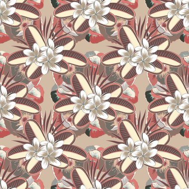 Renksiz çiçek vektör deseni 