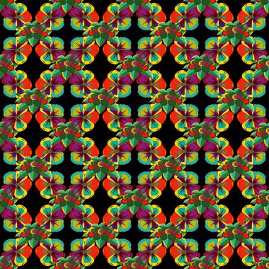 Renksiz çiçek vektör deseni 