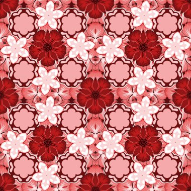 Renksiz çiçek vektör deseni 