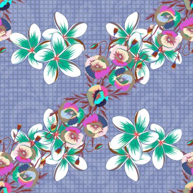 Renksiz çiçek vektör deseni 