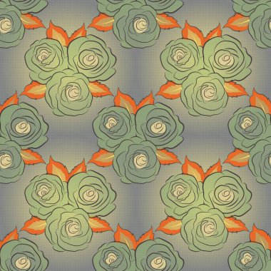 Eski bir çiçek süsü. Soyut klasik dikişsiz desen