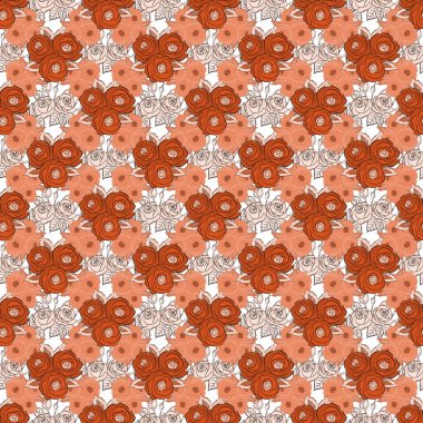 Renksiz çiçek vektör deseni 