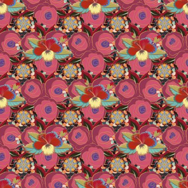 Renksiz çiçek vektör deseni 