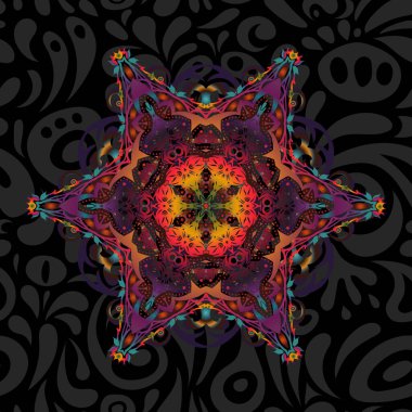 Renksiz çiçek vektör deseni 