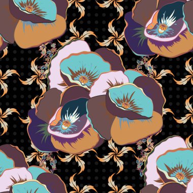 Eski bir çiçek süsü. Soyut klasik dikişsiz desen