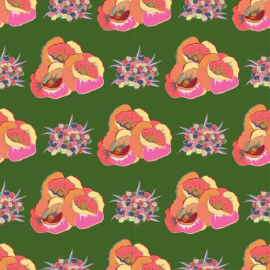 Eski bir çiçek süsü. Soyut klasik dikişsiz desen