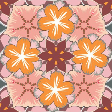 Renksiz çiçek vektör deseni 