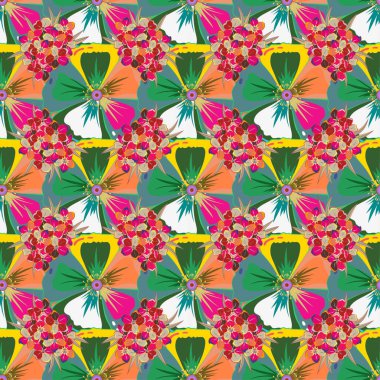 Kusursuz çiçek deseni. Raster soyut çiçek arkaplanı. Renksiz çiçek deseni.