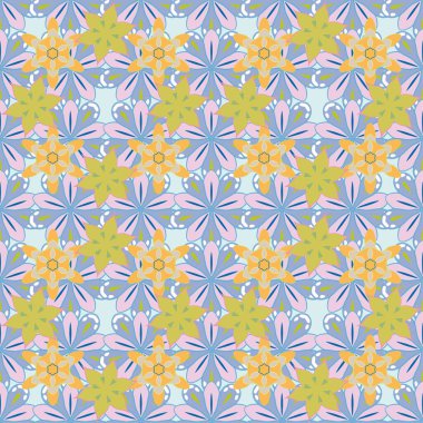 Renksiz çiçek vektör deseni 