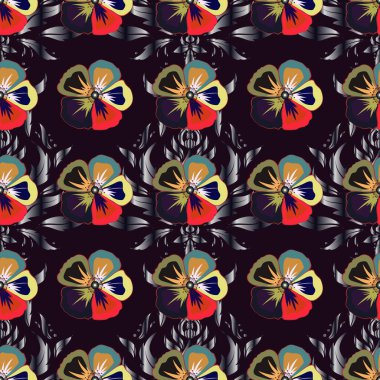 Renksiz çiçek vektör deseni 