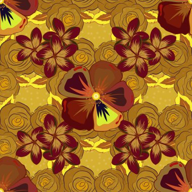 Renksiz çiçek vektör deseni 