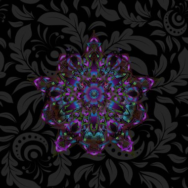 Renksiz çiçek vektör deseni 