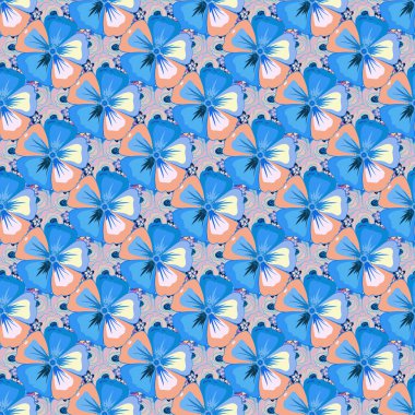 Renksiz çiçek vektör deseni 