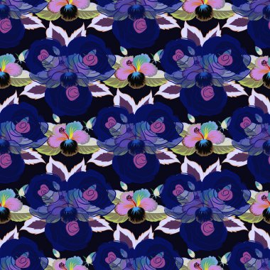 Renksiz çiçek vektör deseni 