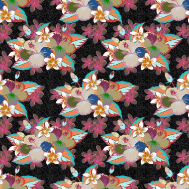 Renksiz çiçek vektör deseni 