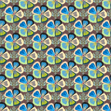 Renksiz çiçek vektör deseni 