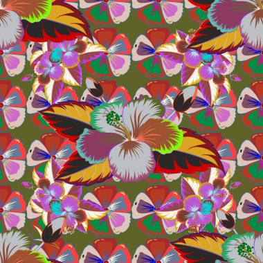 Renksiz çiçek vektör deseni 