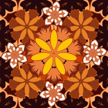 Turuncu, kahverengi ve sarı renkli suluboya desenler. Web sayfaları, düğün davetiyeleri, tekstil, duvar kağıtları için vektör romantik arkaplan.