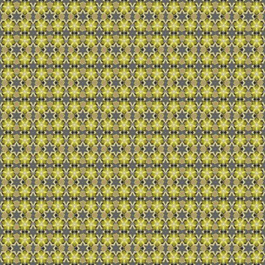 Karmaşık folyonun dokusu. Art deco tarzı. Çemberler kusursuz desen. Soyut yeşil, sarı ve kahverengi geometrik modern tasarım. Vektör parlak arkaplan.