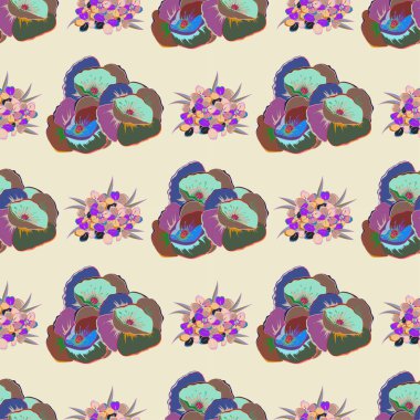 Renksiz çiçek vektör deseni 