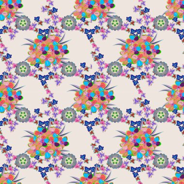 Renksiz çiçek vektör deseni 