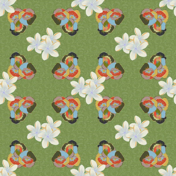 Bellissimi Fiori Plumeria Acquerello Pittura Brillante Ispirato Stampa Floreale Modello — Vettoriale Stock