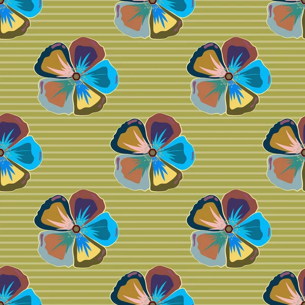 Patrón Vectores Florales Sin Costura Color — Vector de stock