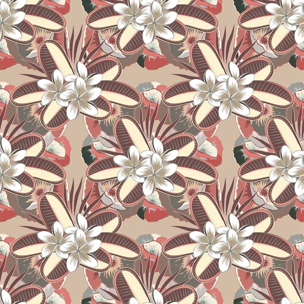 Renksiz çiçek vektör deseni 