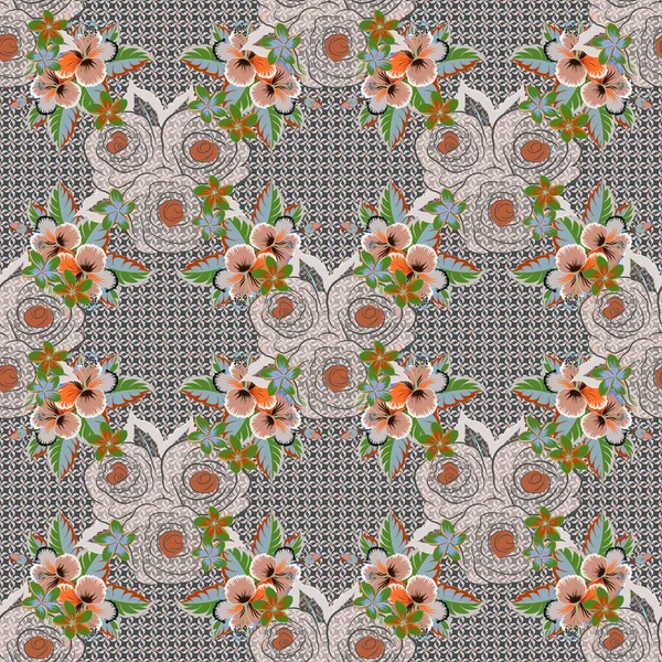 Aisladas Hermosas Flores Dibujadas Acuarela Colores Marrón Beige Gris Ilustración — Vector de stock