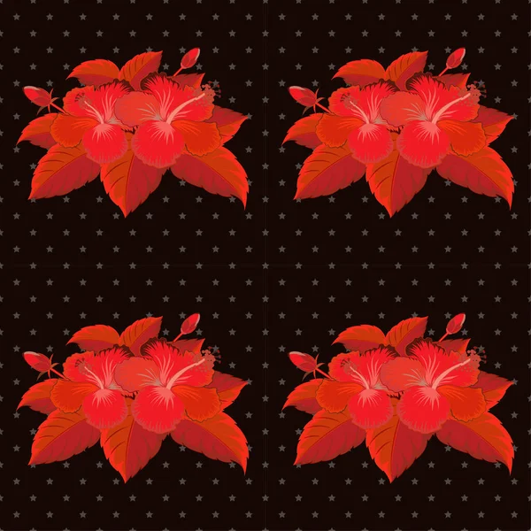 Aloha Typografie Mit Roter Und Schwarzer Hibiskusblüte Für Shirt Druck — Stockvektor