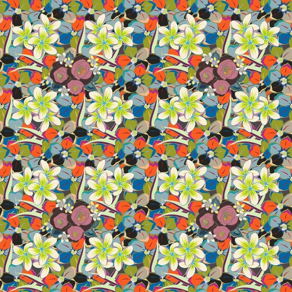 Couleur Motif Vecteur Floral Sans Couture — Image vectorielle