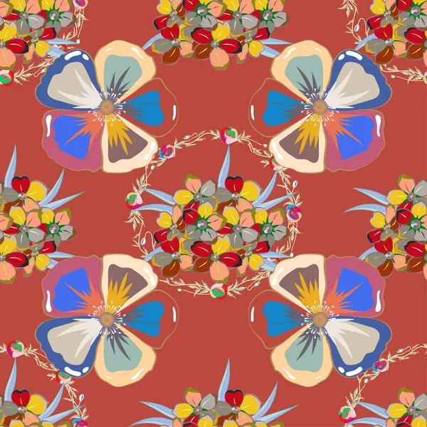 Couleur Motif Vecteur Floral Sans Couture — Image vectorielle