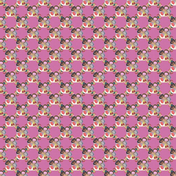 Tono Oriente Coloreado Colores Violeta Verde Rosa Decoración Floral Sin — Vector de stock