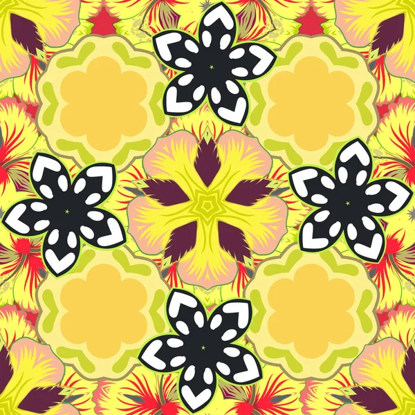 Couleur Motif Vecteur Floral Sans Couture — Image vectorielle