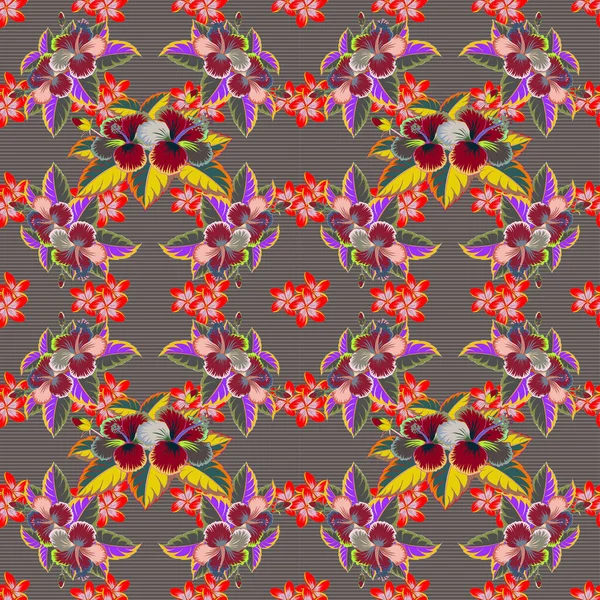 Motif Floral Sans Couture Papier Printemps Avec Des Fleurs Mignonnes — Image vectorielle