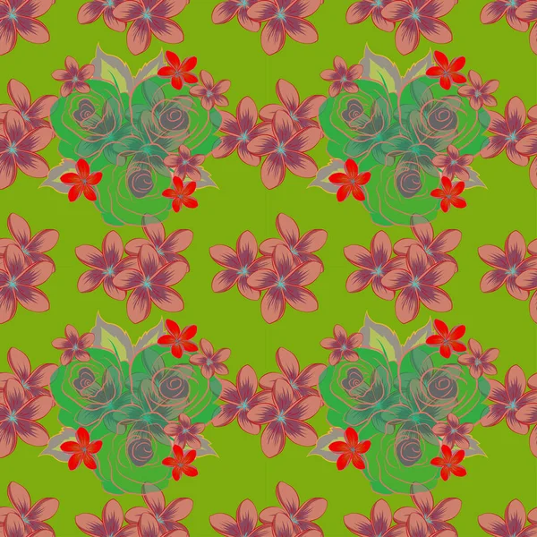 Design Été Concept Fleur Vectorielle Motif Floral Sans Couture Peut — Image vectorielle