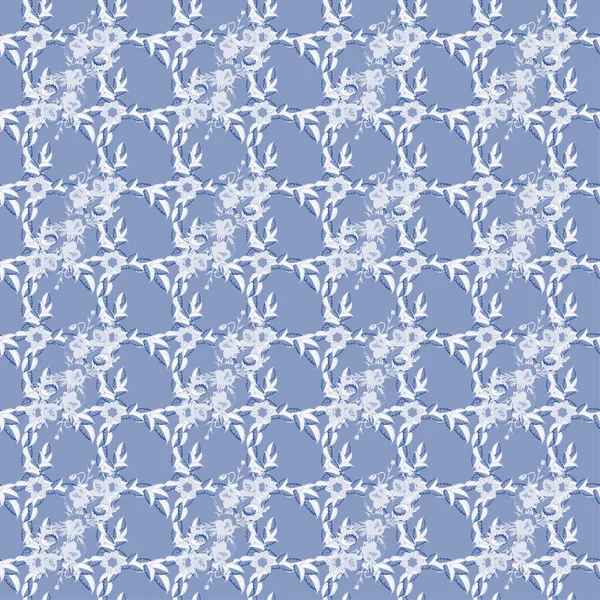 Textura Sem Costura Ornamento Floral Cores Cinza Azul Branco Ilusão — Vetor de Stock