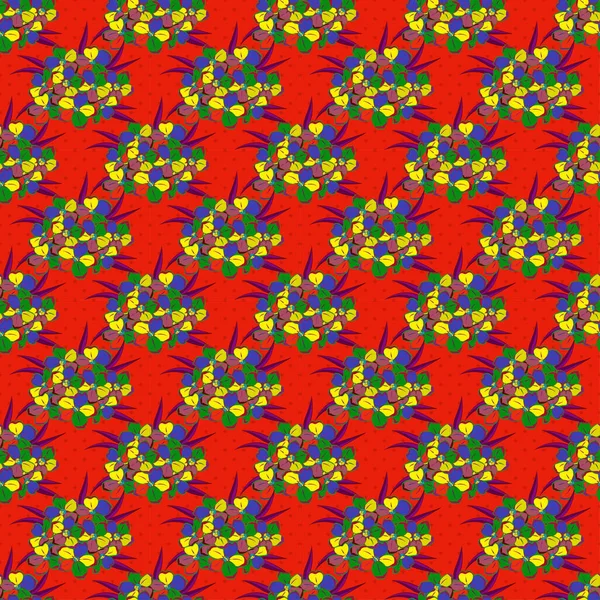Krásná Vektorová Textura Bezešvé Vzor Roztomilými Květy Primula Zelené Žluté — Stockový vektor
